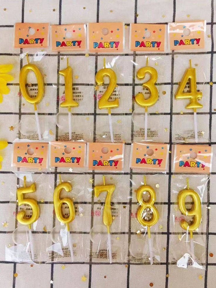Number Candles Golden For Birthday, Anniversary Cake Decoration and Celebration