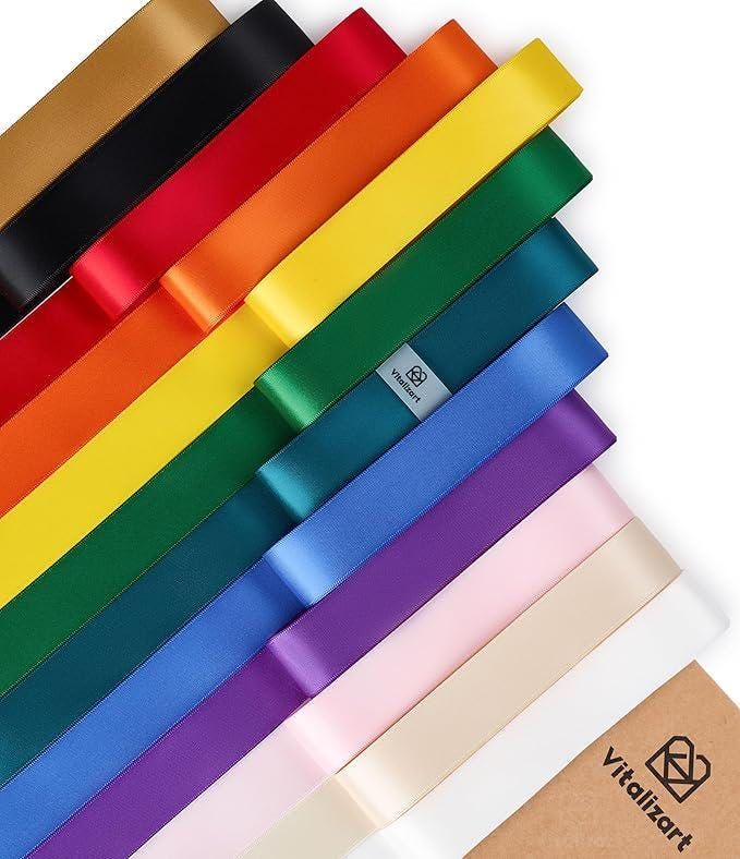 1/2 inch Satin Ribbon Roll For Birthday, Anniversary, Bridal Shower, Baby Shower and Gift Decoration