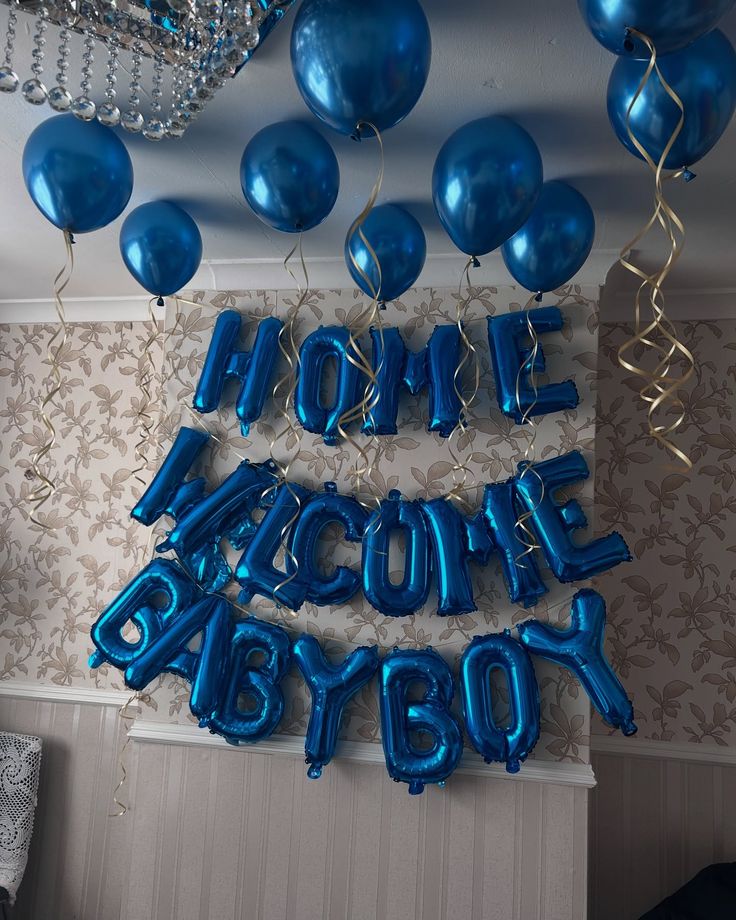 Welcome Baby Letter Foil Balloon Banner for Baby Shower, Gender Reveal Event and Decoration