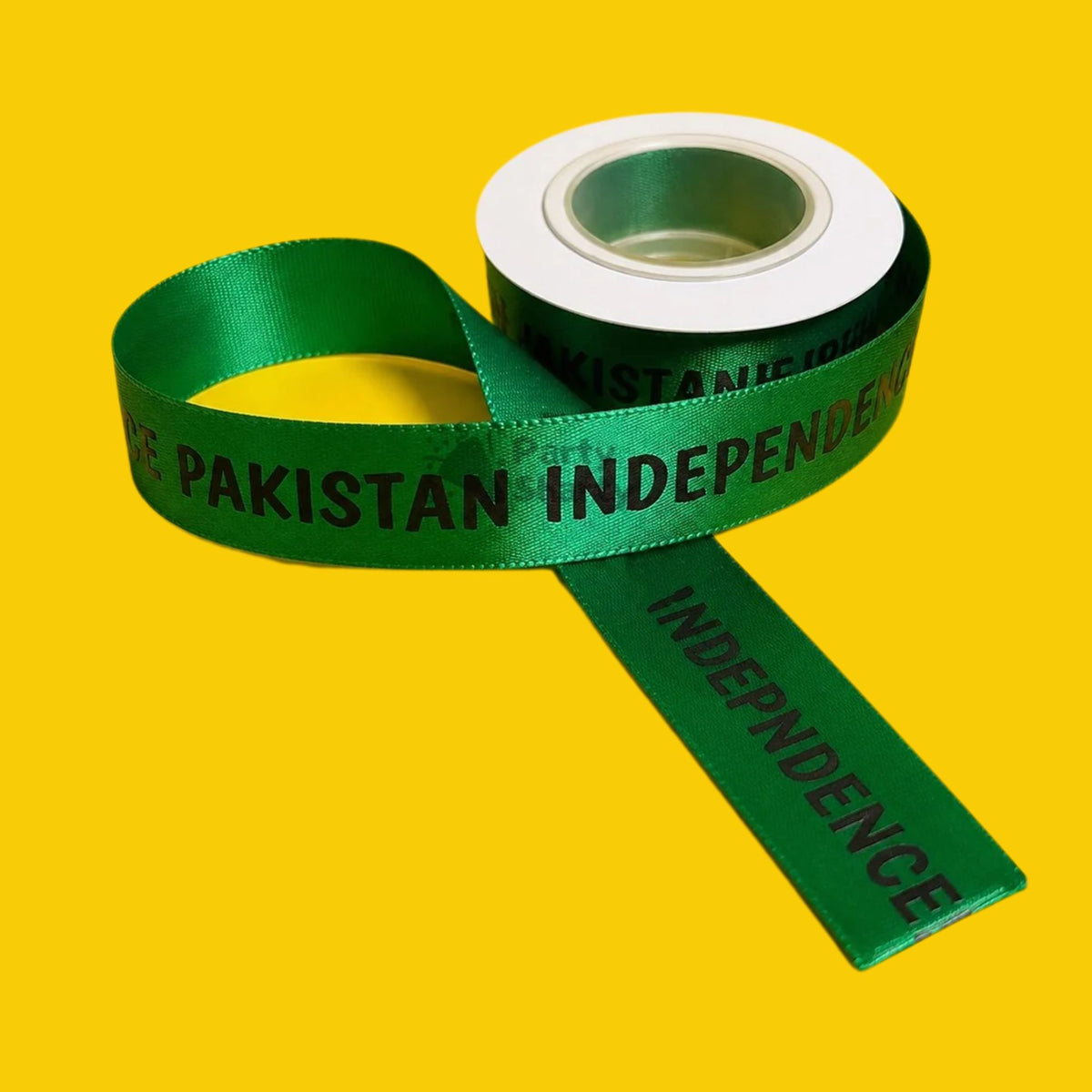 Pakistan's Independence Day Printed Green Ribbon for Azadi Day