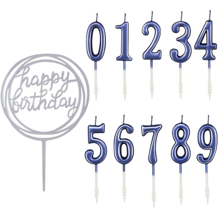 Dark Blue Color Happy Birthday Letter Candle for Birthday Cake and Celebration