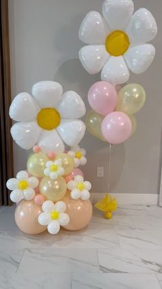 5pcs/set White Daisy Flowers Foil Balloon Set For Theme Based Birthday Party Decoration And Celebration