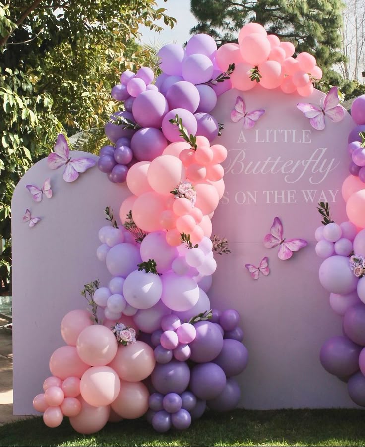 100pcs Baby Pink, Blush, Lilac & Dark Purple Balloons Garland Theme Set For Butterfly Themed Party Decoration & Celebration
