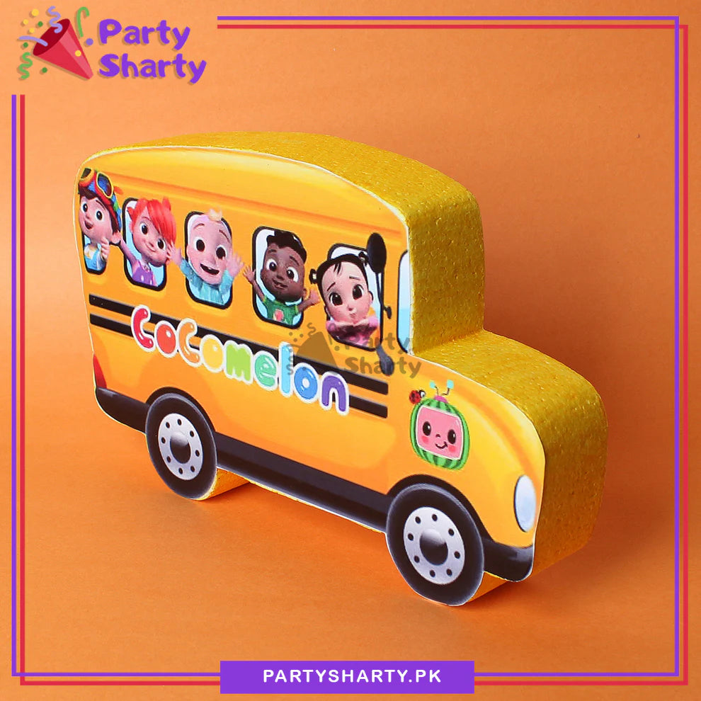Cocomelon Family School Bus Thermocol Standee For Cocomelon Theme Based Birthday Celebration and Party Decoration