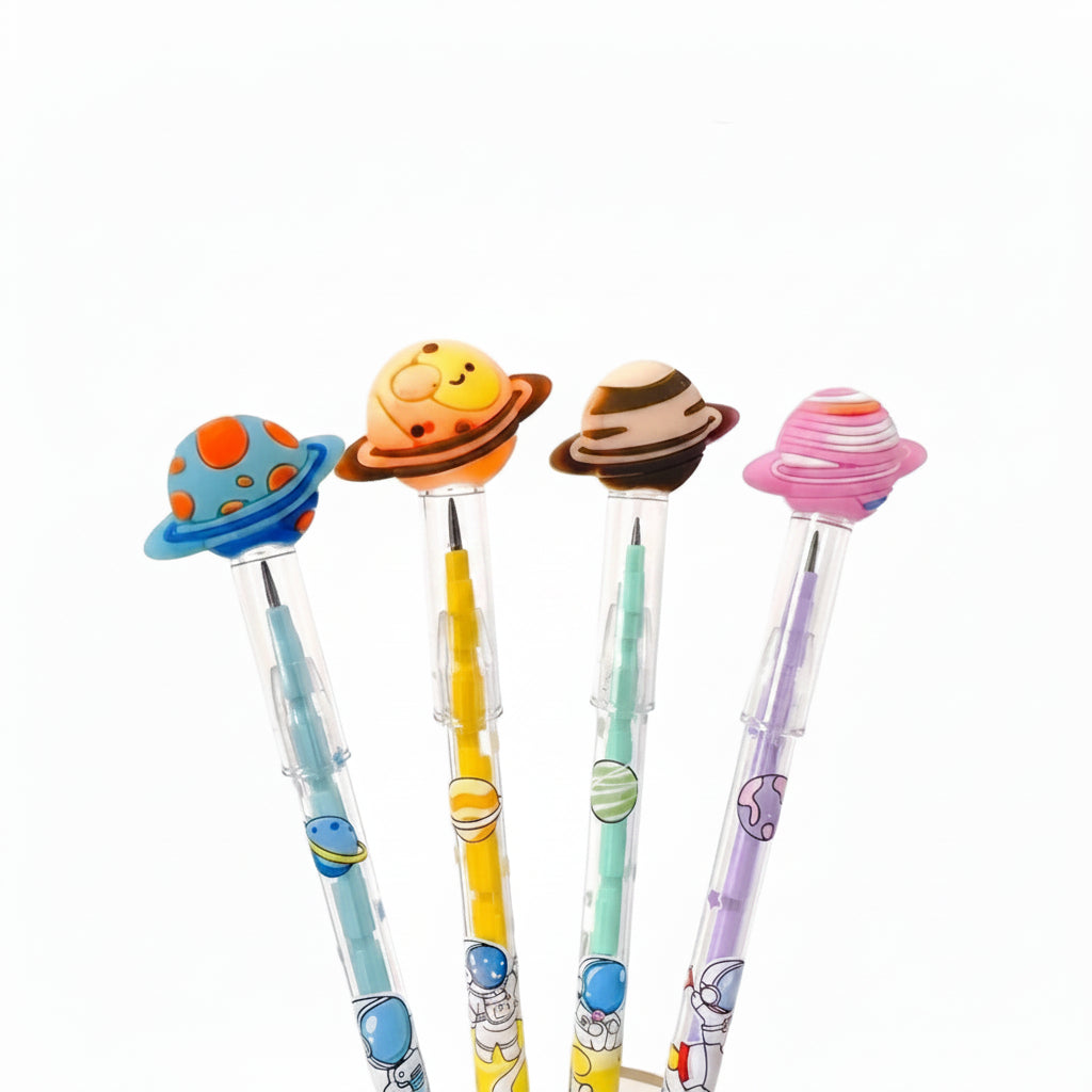 1pc Space Theme Planet Shaped Bullet Pencil For Kids Giveaway Birthday Celebration