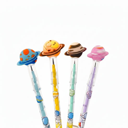 1pc Space Theme Planet Shaped Bullet Pencil For Kids Giveaway Birthday Celebration