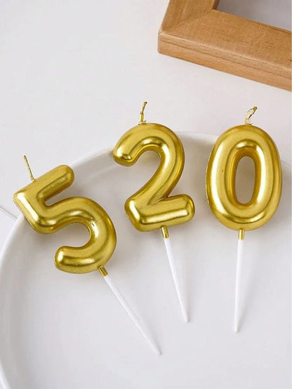 Number Candles Golden For Birthday, Anniversary Cake Decoration and Celebration