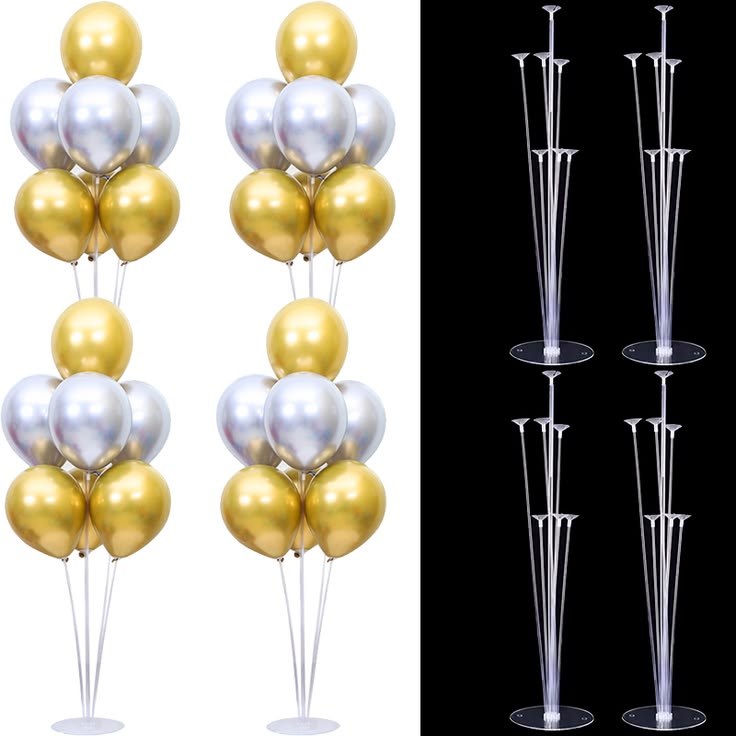 Table Balloon Stand Kit- 7 Sticks Sets Stand Reusable Clear Balloon Holder for any occasions Party Decorations