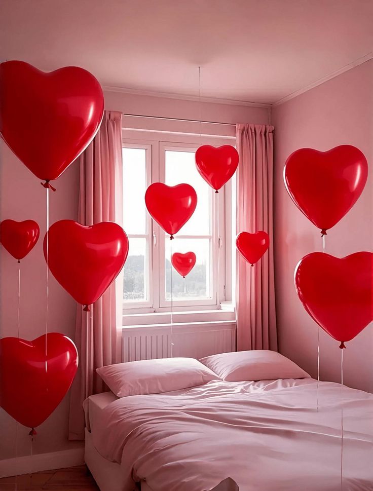 Red Heart Shaped Latex Balloons For Birthday, Wedding, Anniversary & Valentine Party Decoration