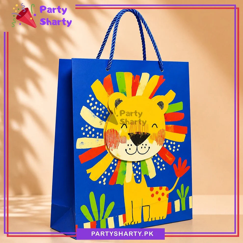 3D Cute Lion Printed Gift Bag For Birthday Celebration