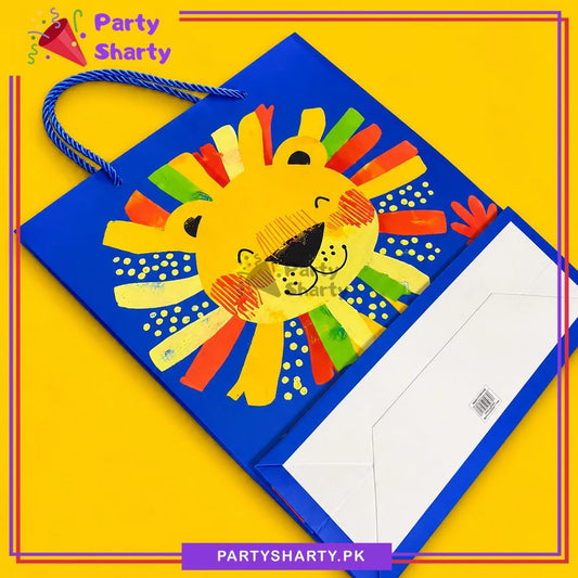 3D Cute Lion Printed Gift Bag For Birthday Celebration