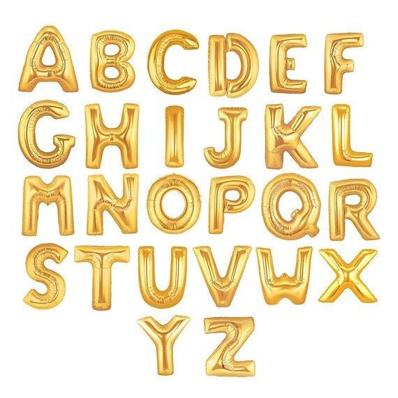 Golden Alphabet Foil Balloon For Birthday, Anniversary, Bridal Shower Celebration and Decoration