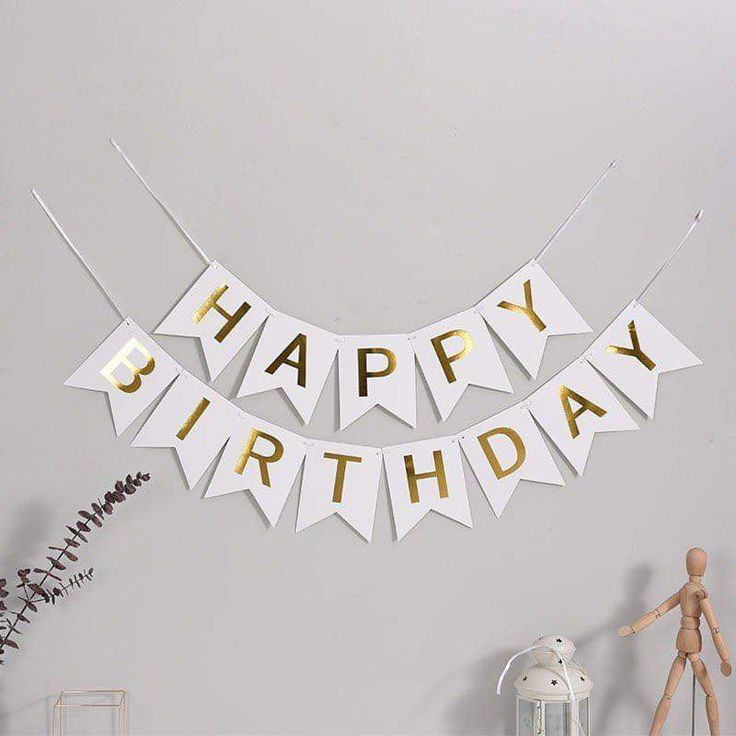 Happy birthday bunting banner cutout foil card garland hanging banner for Birthday