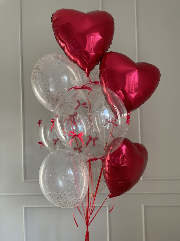 Golden Love Printed Red Heart Shaped Foil Balloon For Anniversary, Valentine Theme Party Decoration & Celebration