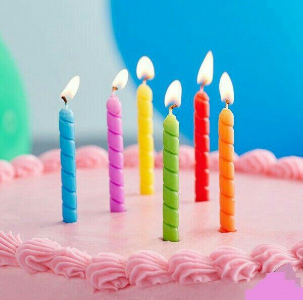 6Pcs/Set Birthday Candles Cake Candle Twisted Spiral Candle Multi Color Candy Theme
