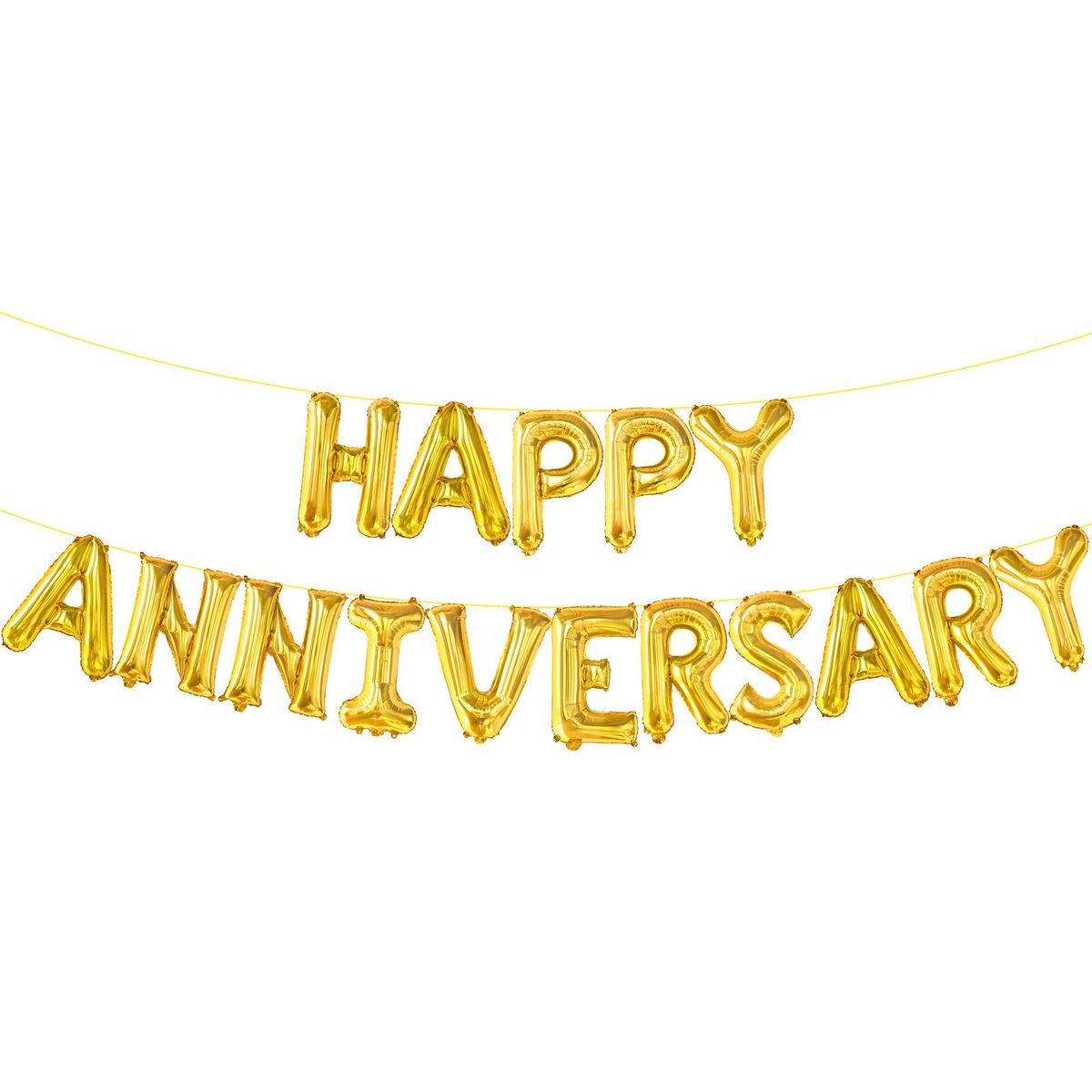 Happy Anniversary Scripted Foil Balloon Banner for Anniversary Celebration and Decoration