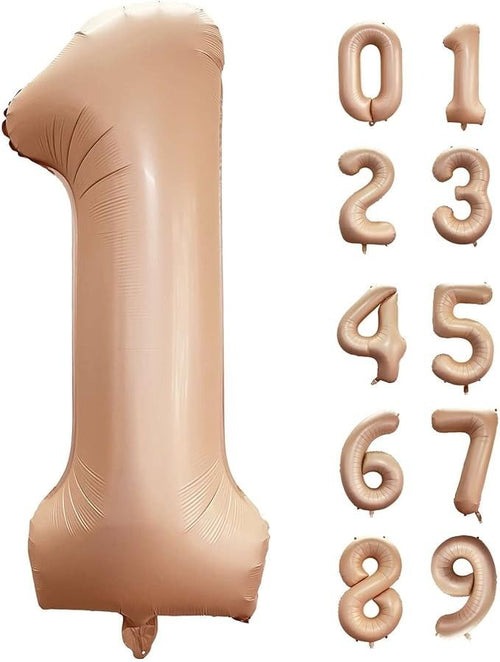 Caramel Number Foil Balloon - Jumbo Size (40 inches) for Birthday / Anniversary Party Decoration and Celebration