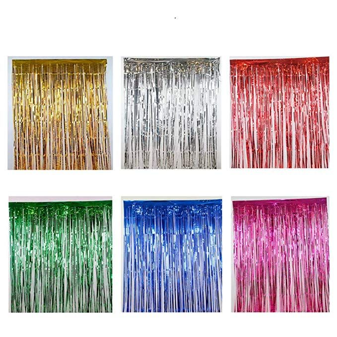 Metallic Foil Tinsel Fringe Curtain for Birthday or other Party Backdrops Decoration door decoration