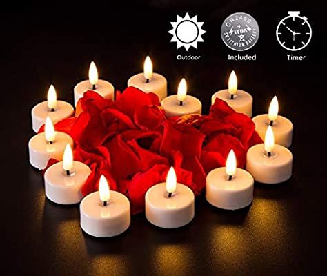 Pack Of 10 - Romantic Floating Tea Light Sweet Scented Wax Candles