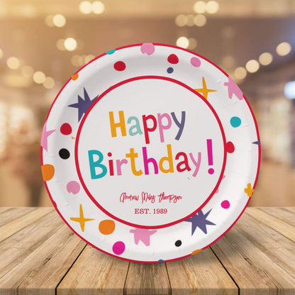 Golden Polka Dots Printed Paper Plates For Party Decoration and Celebration