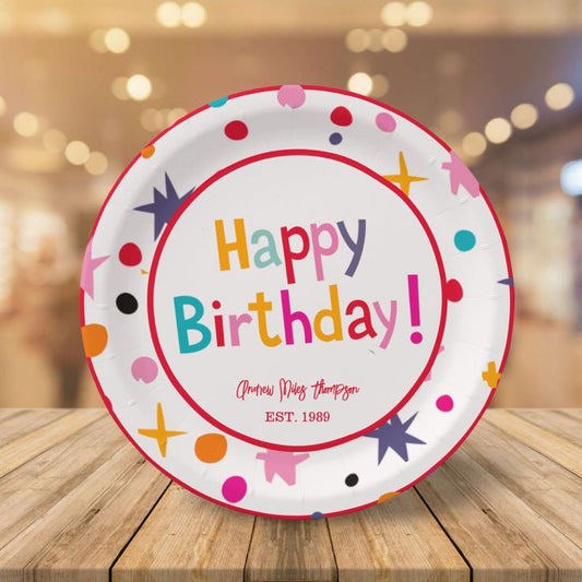 Golden Polka Dots Printed Paper Plates For Party Decoration and Celebration