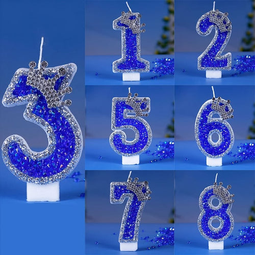 Dark Blue Color Happy Birthday Letter Candle for Birthday Cake and Celebration