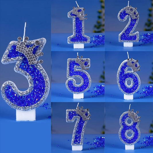 Dark Blue Color Happy Birthday Letter Candle for Birthday Cake and Celebration