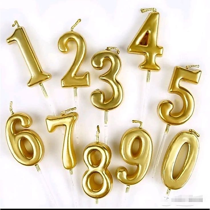 Number Candles Golden For Birthday, Anniversary Cake Decoration and Celebration