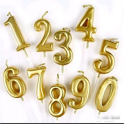 Number Candles Golden For Birthday, Anniversary Cake Decoration and Celebration