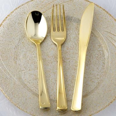 Glittered Classic Heavy Duty Plastic Spoons Set For Birthday, Anniversary, Wedding Party Decoration and Celebration