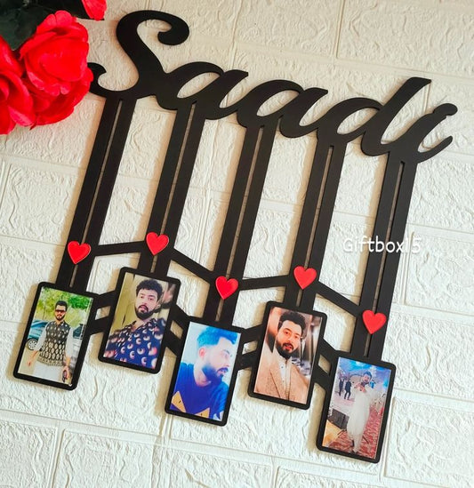 Customized NAME wall frame with 5 images