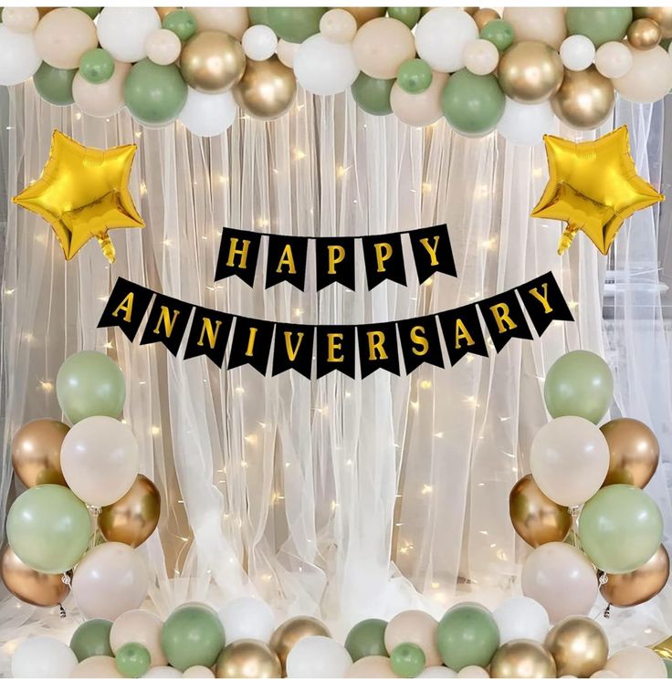 Happy Anniversary Foil Banner for Anniversary Theme Celebration & Decoration