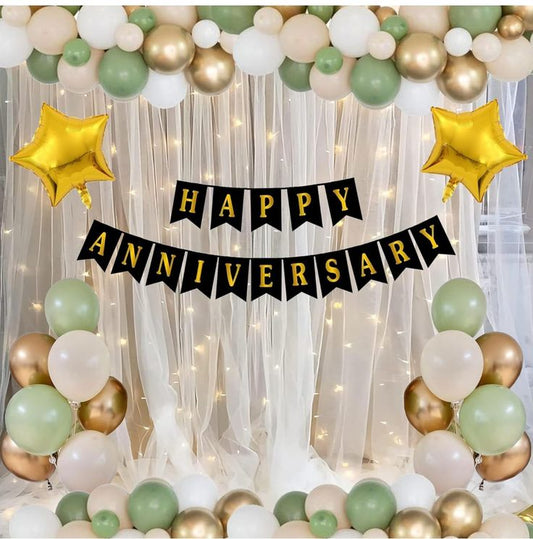 Happy Anniversary Foil Banner for Anniversary Theme Celebration & Decoration