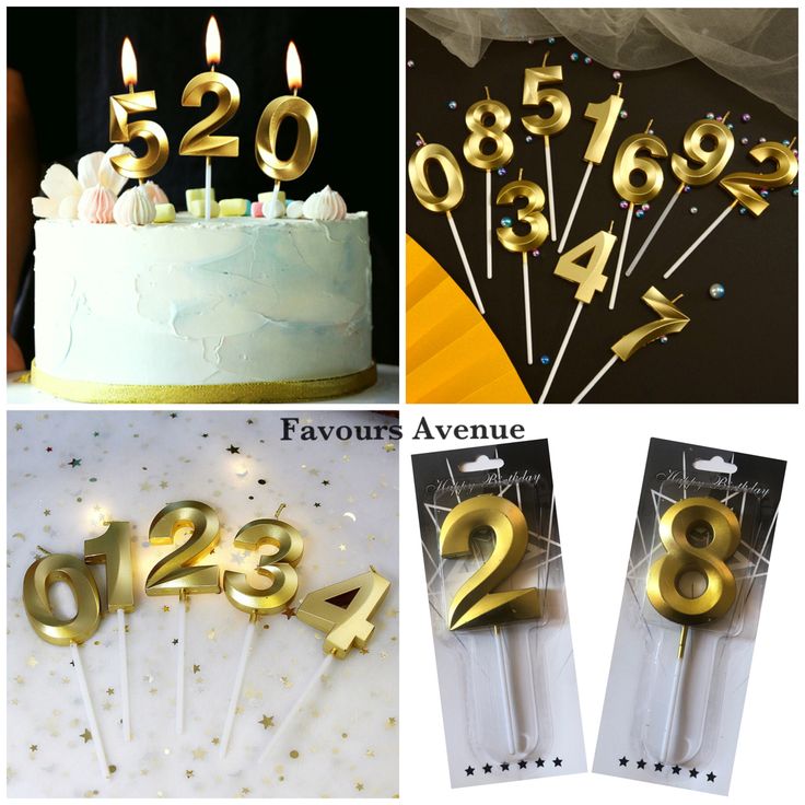 Number Candles Golden For Birthday, Anniversary Cake Decoration and Celebration