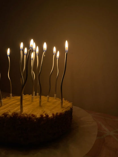 6Pcs/Set Golden Point Splashing Ink Curly Candles Cake Candle Twisted Spiral Candle