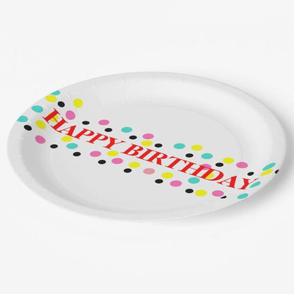 Golden Polka Dots Printed Paper Plates For Party Decoration and Celebration