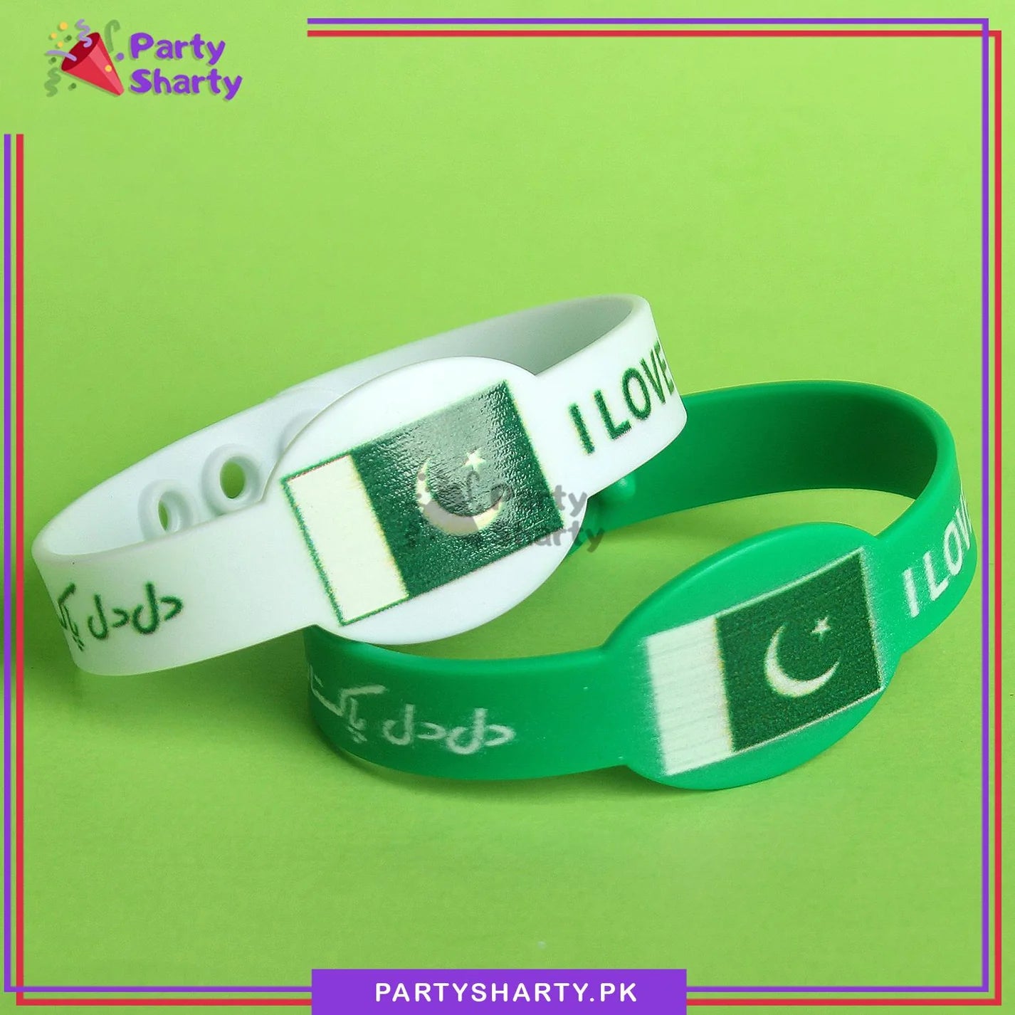 14th August Pakistan Flag Hand Band For Independence Day Celebration