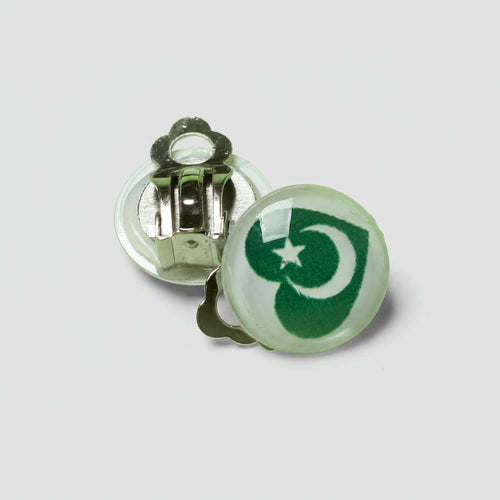 Beautiful Heart Shaped Flag Printed Earrings For Independence Day Celebration