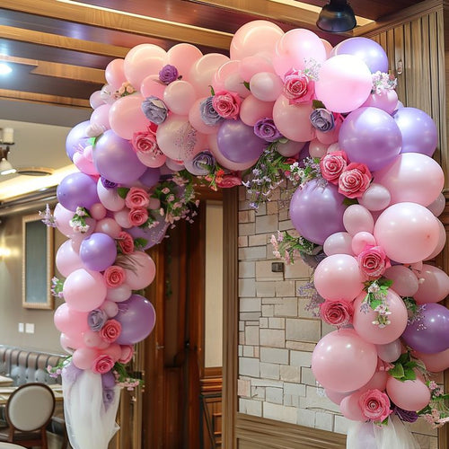 100pcs Baby Pink, Blush, Lilac & Dark Purple Balloons Garland Theme Set For Butterfly Themed Party Decoration & Celebration