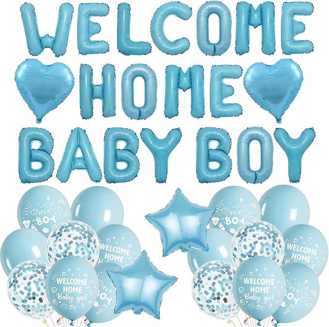 Welcome Baby Letter Foil Balloon Banner for Baby Shower, Gender Reveal Event and Decoration