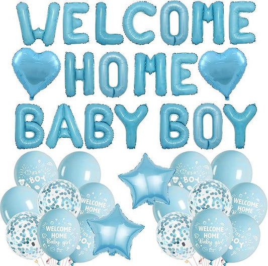 Welcome Baby Letter Foil Balloon Banner for Baby Shower, Gender Reveal Event and Decoration