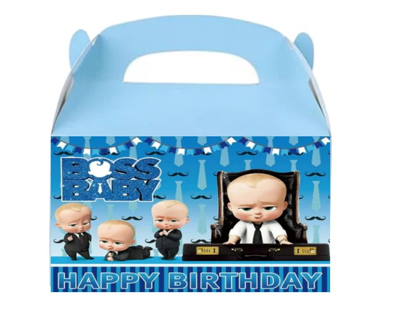 D-2 Boss Baby Theme Goody Boxes Pack of 10 For Theme Birthday Decoration & Celebration