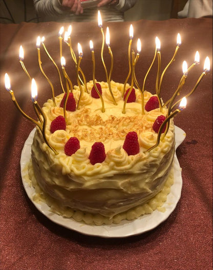 6Pcs/Set Golden Point Splashing Ink Curly Candles Cake Candle Twisted Spiral Candle