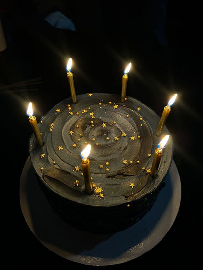 6Pcs/Set Golden Point Splashing Ink Curly Candles Cake Candle Twisted Spiral Candle