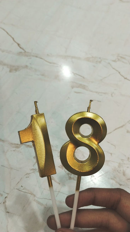 Number Candles Golden For Birthday, Anniversary Cake Decoration and Celebration