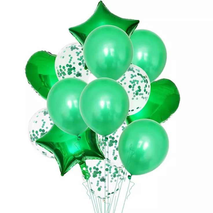 14 Pcs Green Confetti Balloons Set For Independence Day Celebration and Decoration