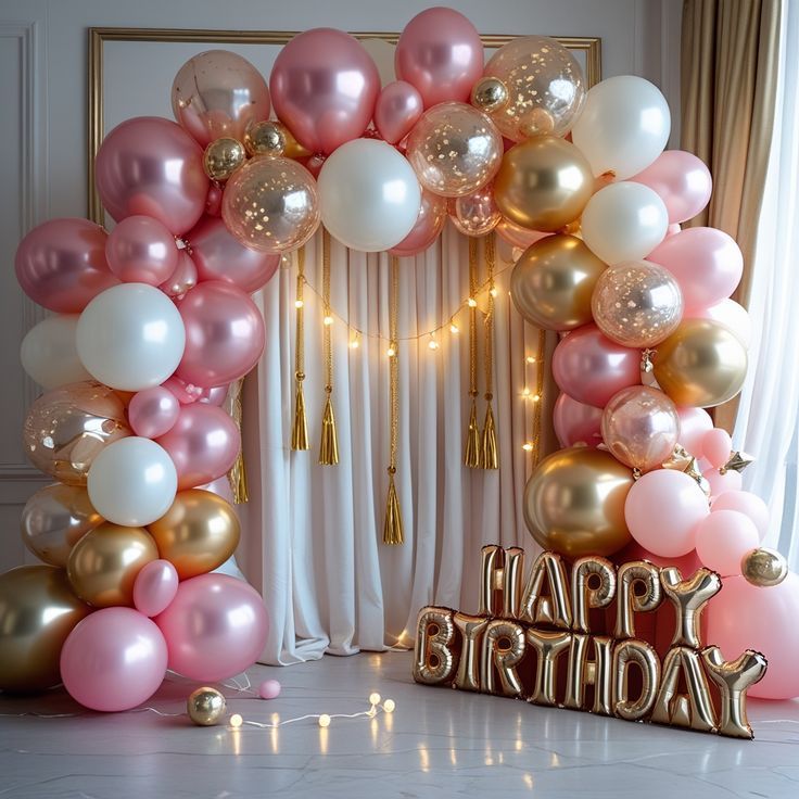 100pcs Pink Bow Long Balloons with Baby Pink, Pink & White Balloons Garland Theme Set For Bow Themed Party Decoration & Celebration