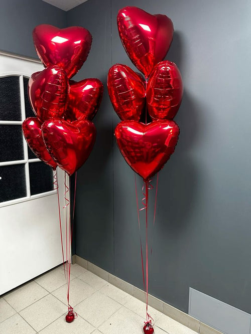 Golden Love Printed Red Heart Shaped Foil Balloon For Anniversary, Valentine Theme Party Decoration & Celebration