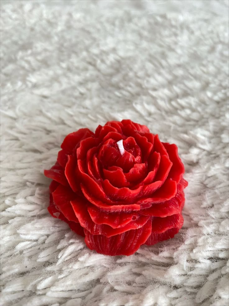 Red Peony Flower Shape Scented Candle For Room Decoration